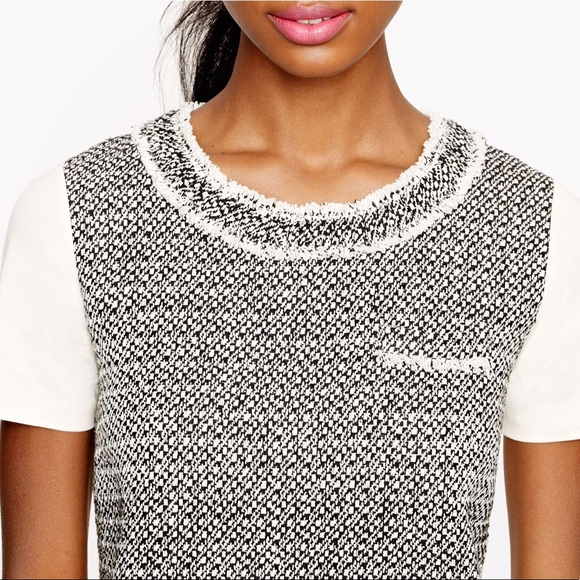 J. CREW - Silk Blend Tweed front T-shirt, Small - Picture 2 of 5
